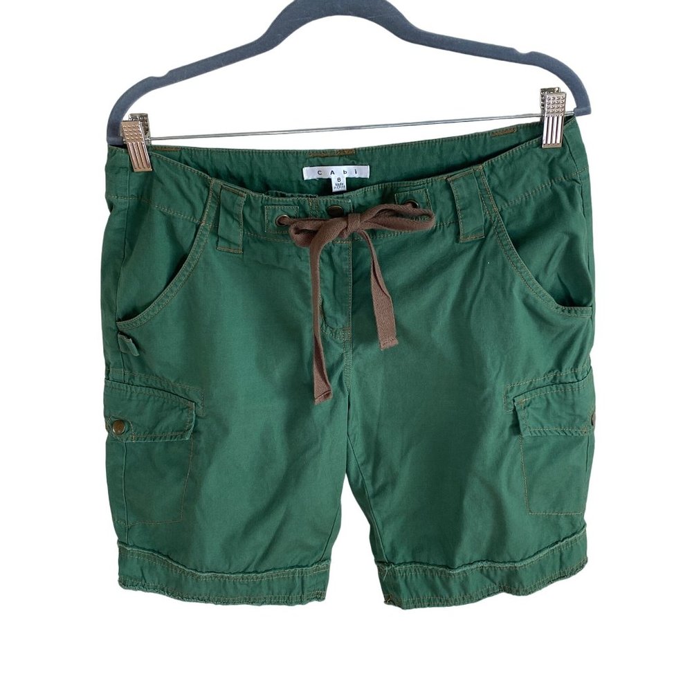 Cabi Women's 8 Green Cargo Bermuda Shorts 34x11” Style #342 - Picture 11 of 11